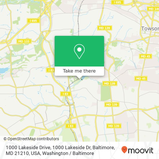 1000 Lakeside Drive, 1000 Lakeside Dr, Baltimore, MD 21210, USA map