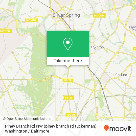Mapa de Piney Branch Rd NW (piney branch rd tuckerman), Washington, DC 20011