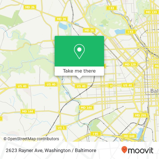 Mapa de 2623 Rayner Ave, Baltimore, MD 21216