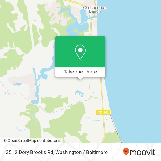 Mapa de 3512 Dory Brooks Rd, Chesapeake Beach, MD 20732