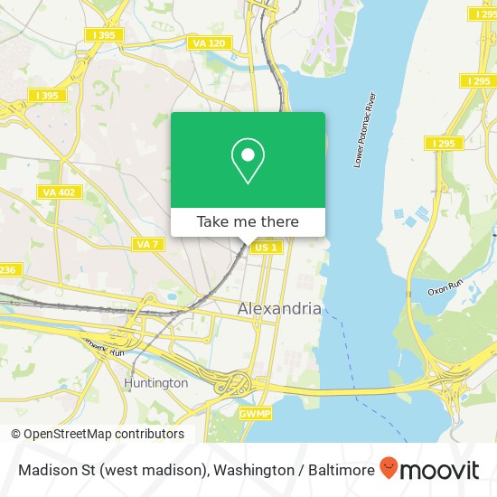 Mapa de Madison St (west madison), Alexandria, VA 22314