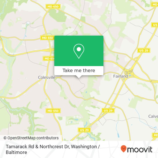 Tamarack Rd & Northcrest Dr map