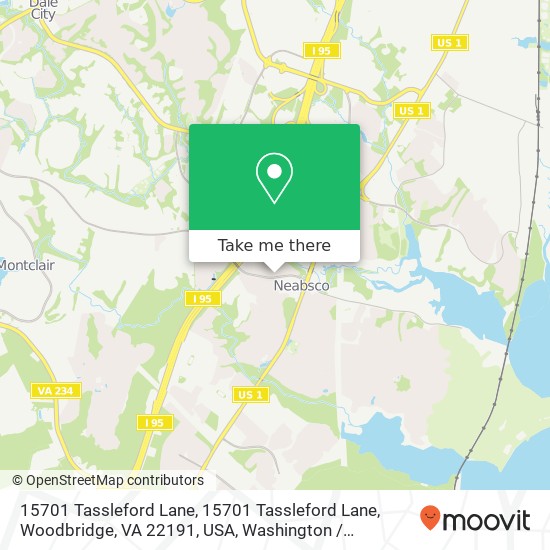 Mapa de 15701 Tassleford Lane, 15701 Tassleford Lane, Woodbridge, VA 22191, USA