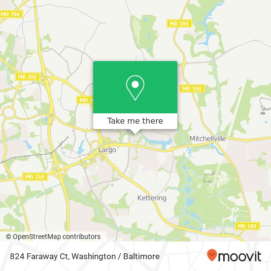 Mapa de 824 Faraway Ct, Bowie, MD 20721