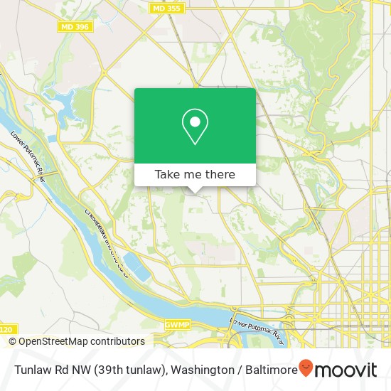 Tunlaw Rd NW (39th tunlaw), Washington, DC 20007 map