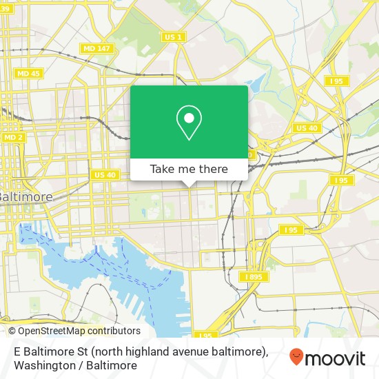 Mapa de E Baltimore St (north highland avenue baltimore), Baltimore, MD 21224
