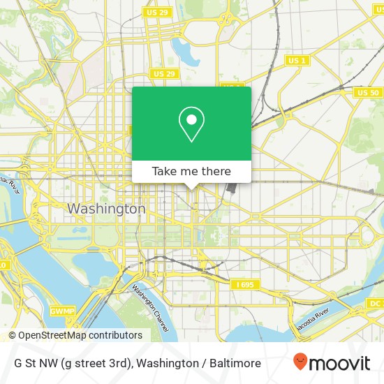 G St NW (g street 3rd), Washington, DC 20001 map