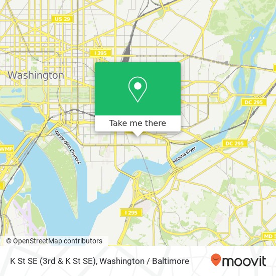 Mapa de K St SE (3rd & K St SE), Washington, DC 20003