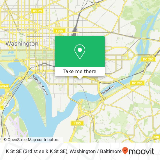 Mapa de K St SE (3rd st se & K St SE), Washington, DC 20003