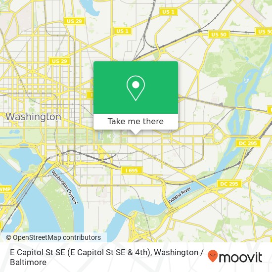 Mapa de E Capitol St SE (E Capitol St SE & 4th), Washington, DC 20002