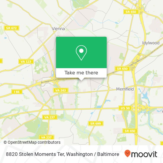Mapa de 8820 Stolen Moments Ter, Fairfax, VA 22031