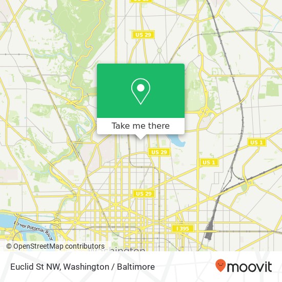 Euclid St NW, Washington, DC 20009 map