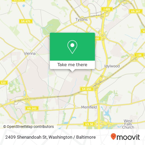 Mapa de 2409 Shenandoah St, Vienna, VA 22180