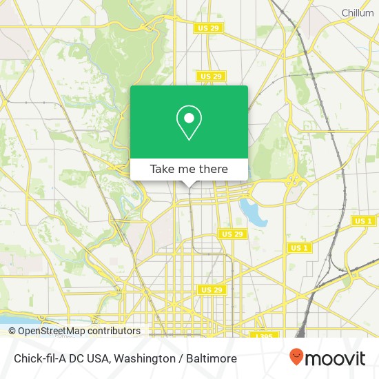 Chick-fil-A DC USA, 3100 14th St NW map