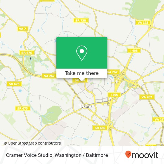 Mapa de Cramer Voice Studio, 8380 Greensboro Dr