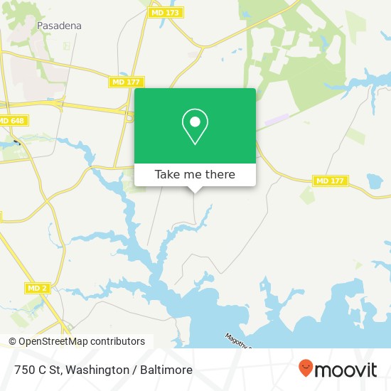 Mapa de 750 C St, Pasadena, MD 21122