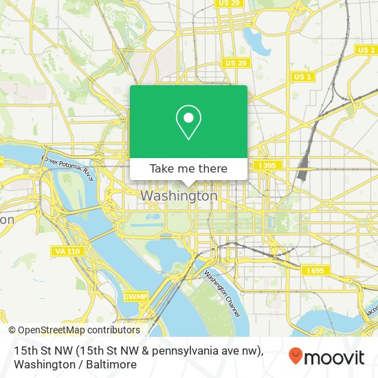 15th St NW (15th St NW & pennsylvania ave nw), Washington, DC 20004 map