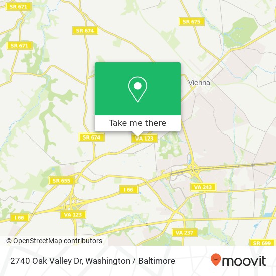 Mapa de 2740 Oak Valley Dr, Vienna (VIENNA), VA 22181