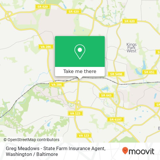 Mapa de Greg Meadows - State Farm Insurance Agent, 5631 Burke Centre Pkwy