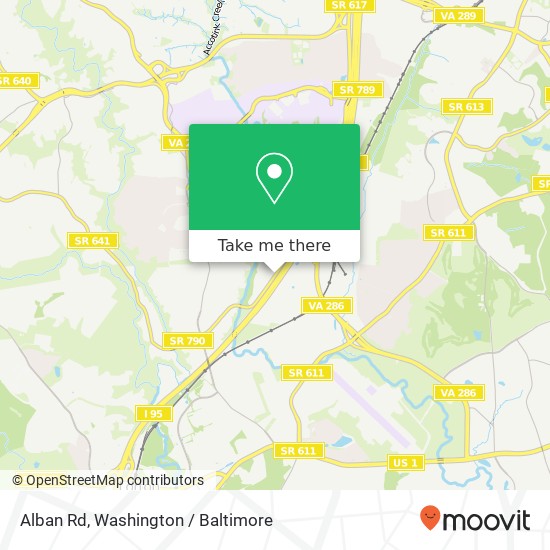 Mapa de Alban Rd, Springfield, VA 22150