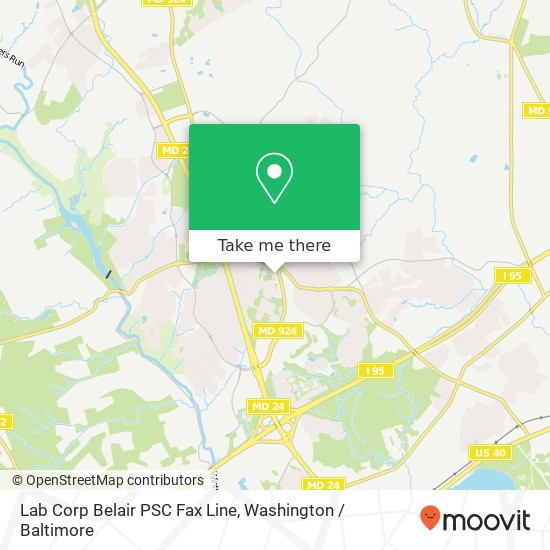 Mapa de Lab Corp Belair PSC Fax Line, 3004 Emmorton Rd