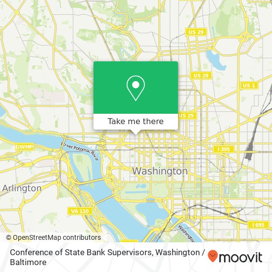 Mapa de Conference of State Bank Supervisors, 1129 20th St NW