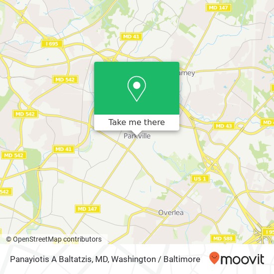 Mapa de Panayiotis A Baltatzis, MD, 8113 Harford Rd