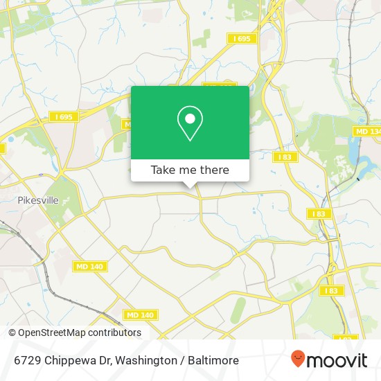 Mapa de 6729 Chippewa Dr, Baltimore, MD 21209