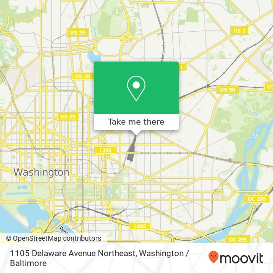 1105 Delaware Avenue Northeast, 1105 Delaware Ave NE, Washington, DC 20002, USA map