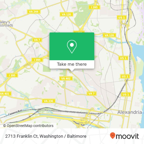 Mapa de 2713 Franklin Ct, Alexandria, VA 22302