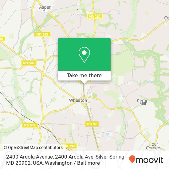 2400 Arcola Avenue, 2400 Arcola Ave, Silver Spring, MD 20902, USA map