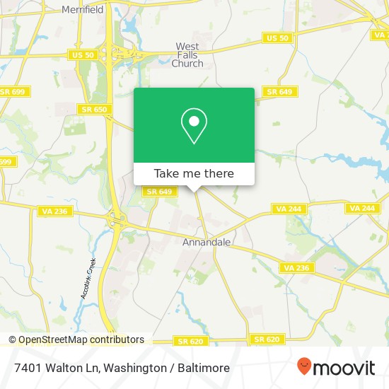 7401 Walton Ln, Annandale, VA 22003 map