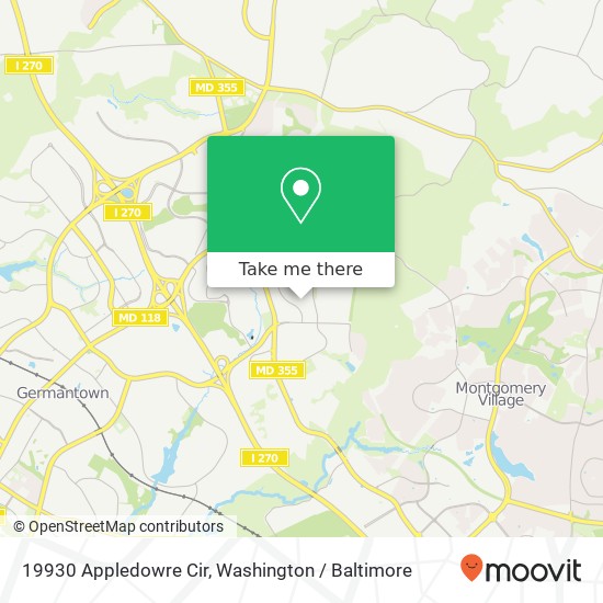 Mapa de 19930 Appledowre Cir, Germantown, MD 20876