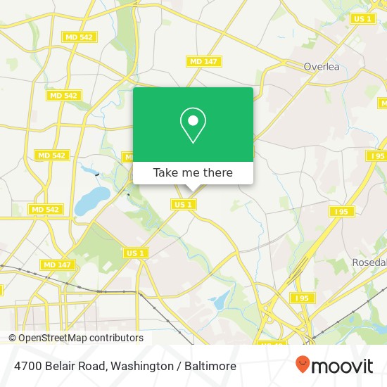 Mapa de 4700 Belair Road, 4700 Belair Rd, Baltimore, MD 21206, USA