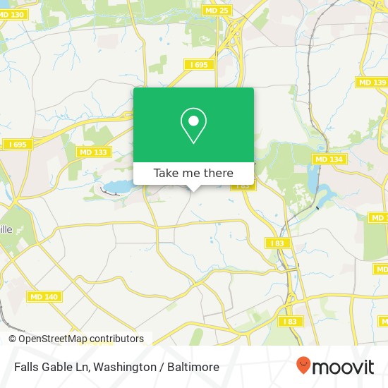 Falls Gable Ln, Baltimore, MD 21209 map