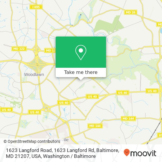 Mapa de 1623 Langford Road, 1623 Langford Rd, Baltimore, MD 21207, USA