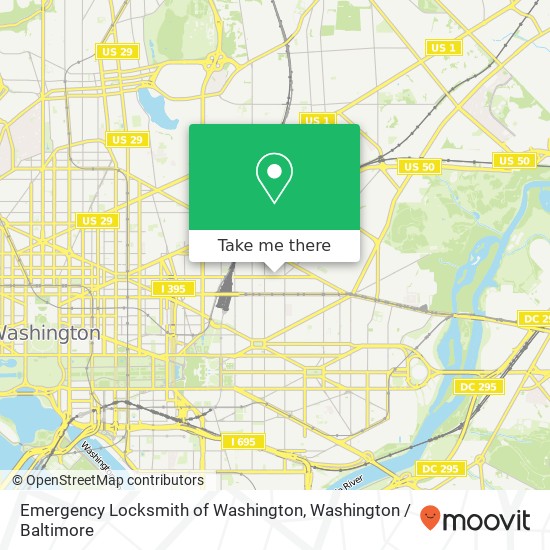 Mapa de Emergency Locksmith of Washington, 660 K St NE