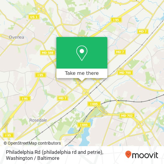 Mapa de Philadelphia Rd (philadelphia rd and petrie), Rosedale, MD 21237
