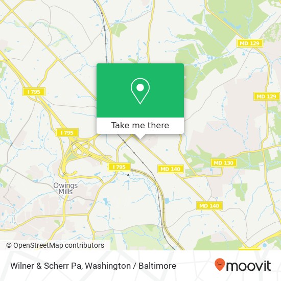 Mapa de Wilner & Scherr Pa, 10019 Reisterstown Rd