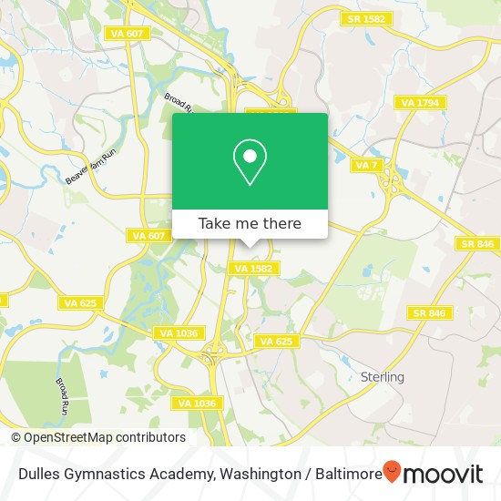 Mapa de Dulles Gymnastics Academy, 45449 Severn Way