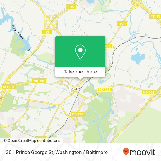 Mapa de 301 Prince George St, Laurel, MD 20707