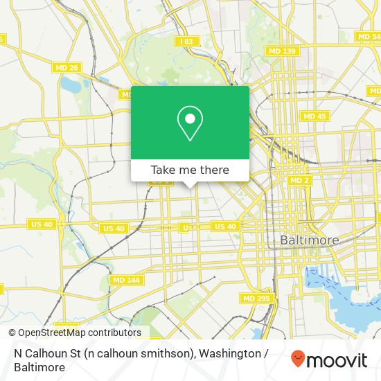 N Calhoun St (n calhoun smithson), Baltimore, MD 21217 map