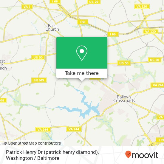 Patrick Henry Dr (patrick henry diamond), Falls Church, VA 22044 map