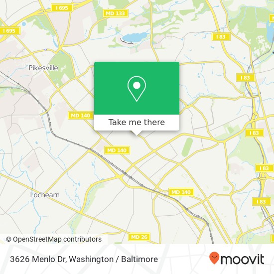 Mapa de 3626 Menlo Dr, Baltimore, MD 21215