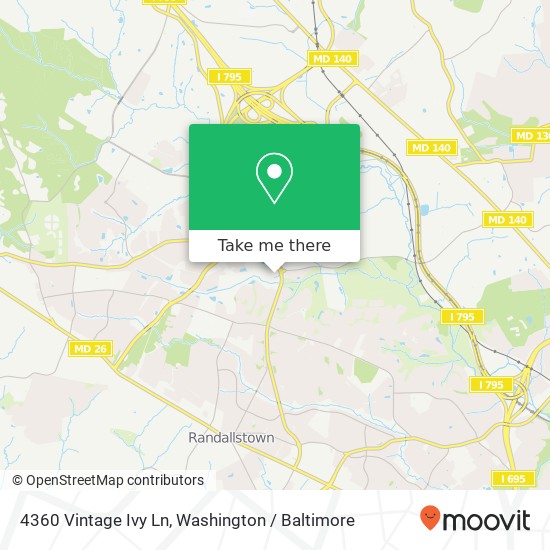 4360 Vintage Ivy Ln, Owings Mills, MD 21117 map
