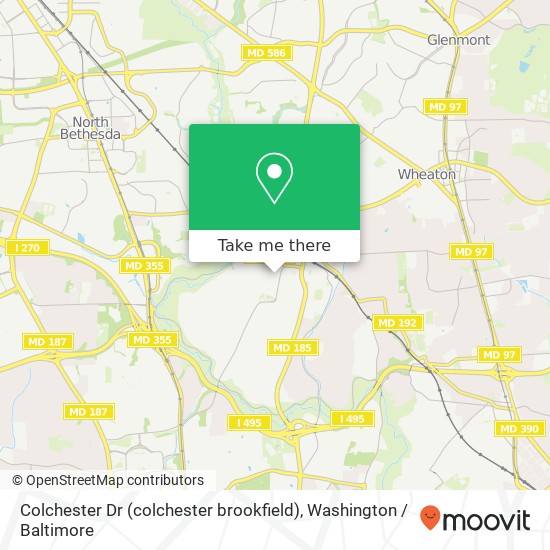 Mapa de Colchester Dr (colchester brookfield), Kensington (NORTH BETHESDA), MD 20895