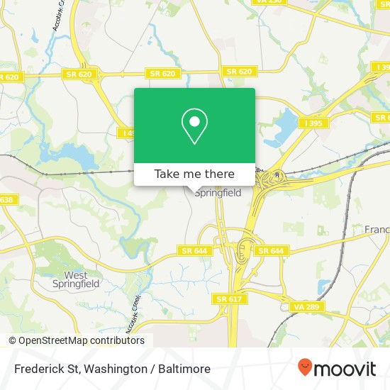 Mapa de Frederick St, Springfield, VA 22150