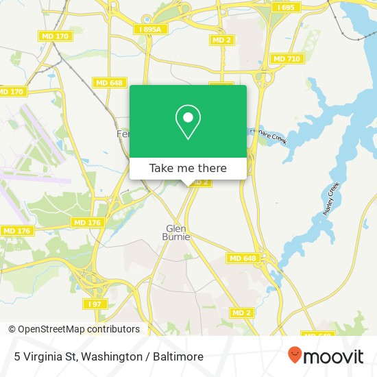 Mapa de 5 Virginia St, Glen Burnie, MD 21061