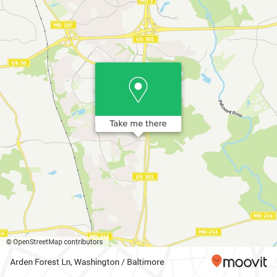 Mapa de Arden Forest Ln, Bowie, MD 20716