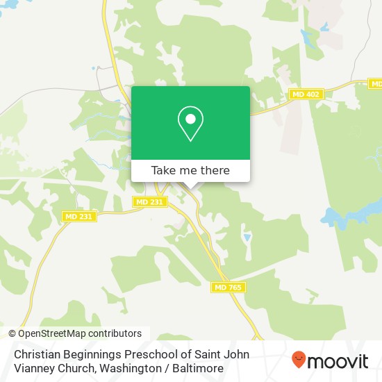 Mapa de Christian Beginnings Preschool of Saint John Vianney Church, 105 Vianney Ln